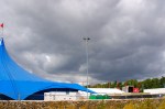 Backstage view of approaching storm at WOMAD UK 2015
