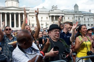 Public enjoying Brasil Day in Trafalgar Square, London August 08 2015, by Ronise Nepomuceno