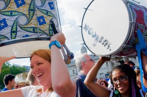 Carnival Bloc in the way to the stage, Trafalgar Square, London, August 08 2015, by Ronise Nepomuceno