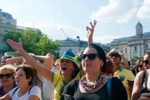Public enjoying Brasil Day, in Trafalgar Square, London, August 08 2015, by Ronise Nepomuceno